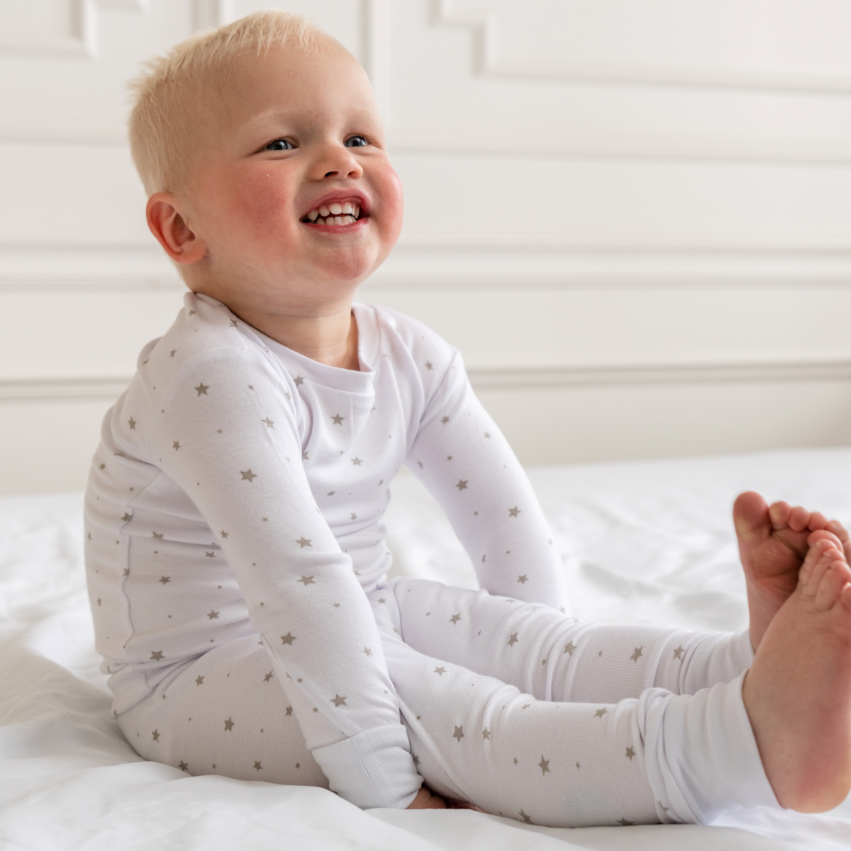 Image of Toddler/Kids Bamboo Pajamas - Grey Star