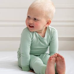 Image of Toddler/Kids Bamboo Pajamas - Sage Green