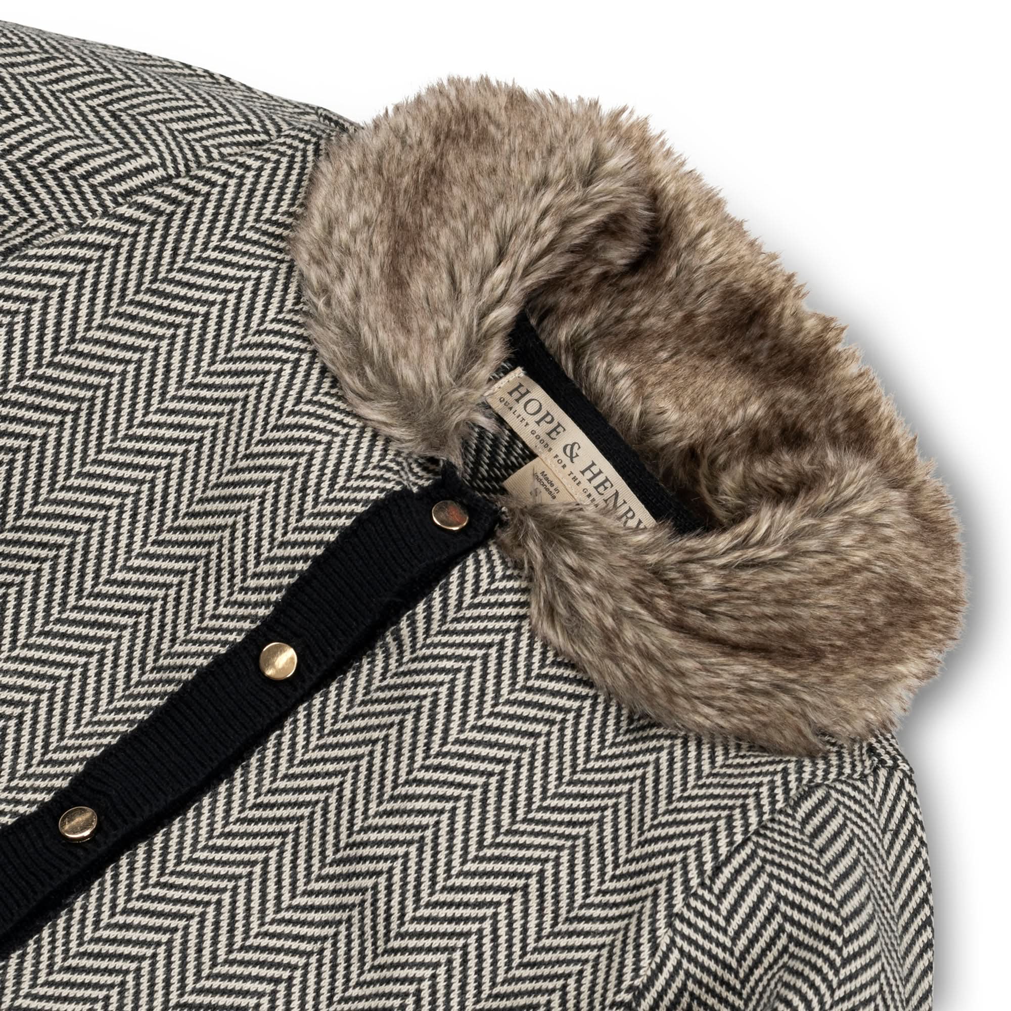 Image of Faux Fur Cardigan and Skirt Organic Sweater Set