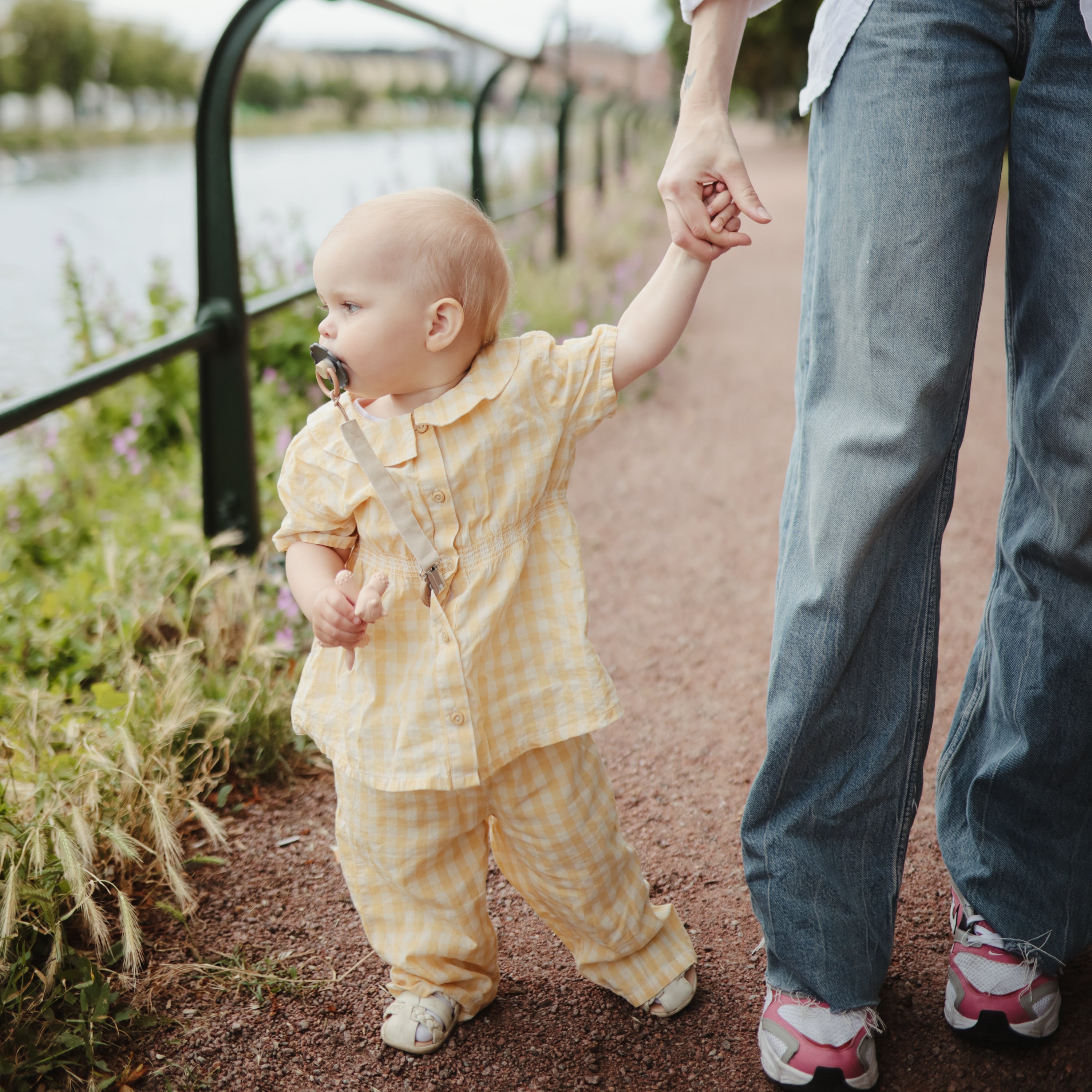 Image of Linen Pacifier Clip 2-Pack
