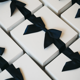 White Gift Box + Crinkle Paper + Ribbon Set: 6x6x3