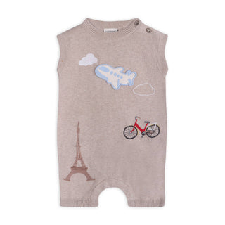 Viverano Organics - Paris Embroidered Baby Knit Romper (Organic Cotton)
