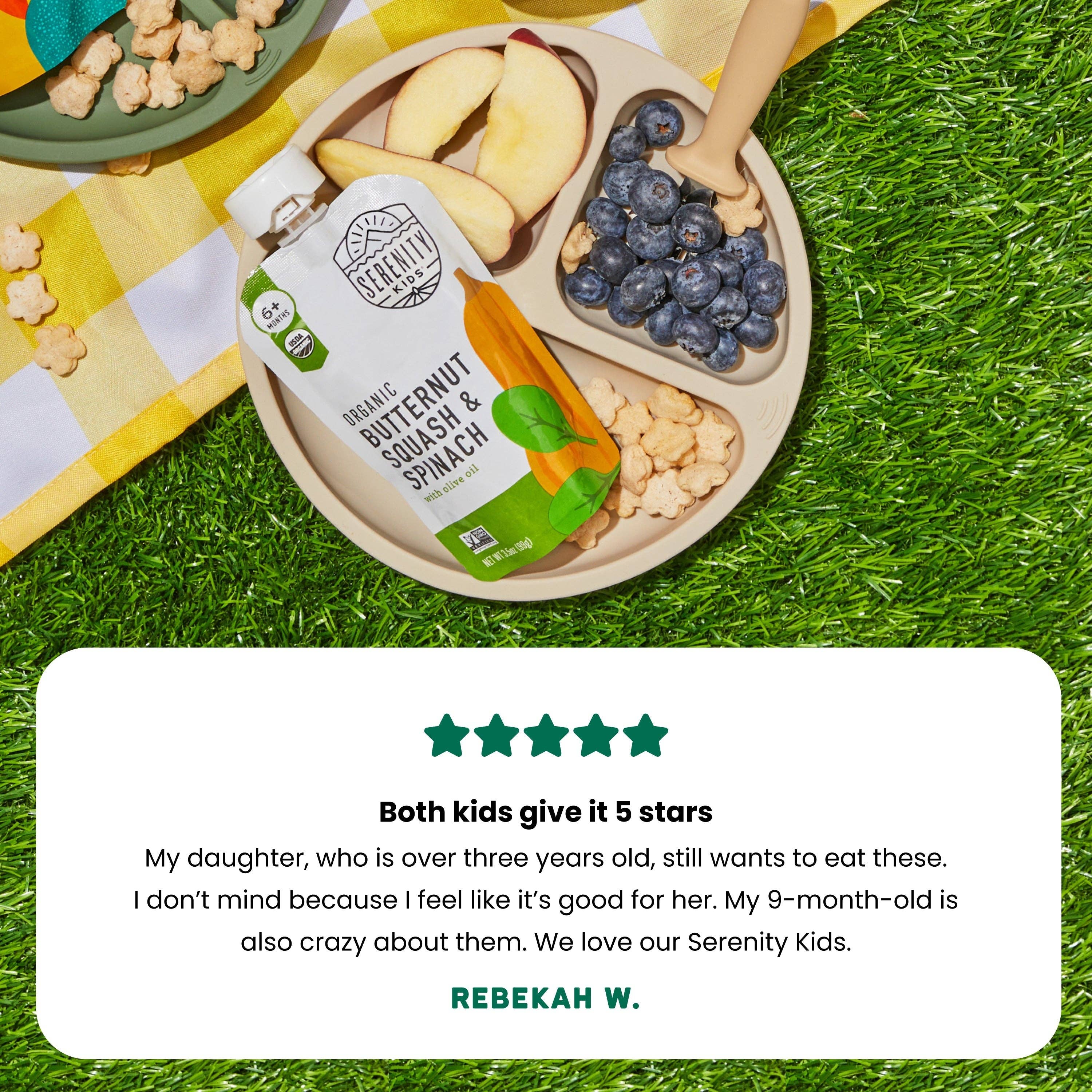Serenity Kids Organic Butternut & Spinach with Organic Olive Oil Pouch