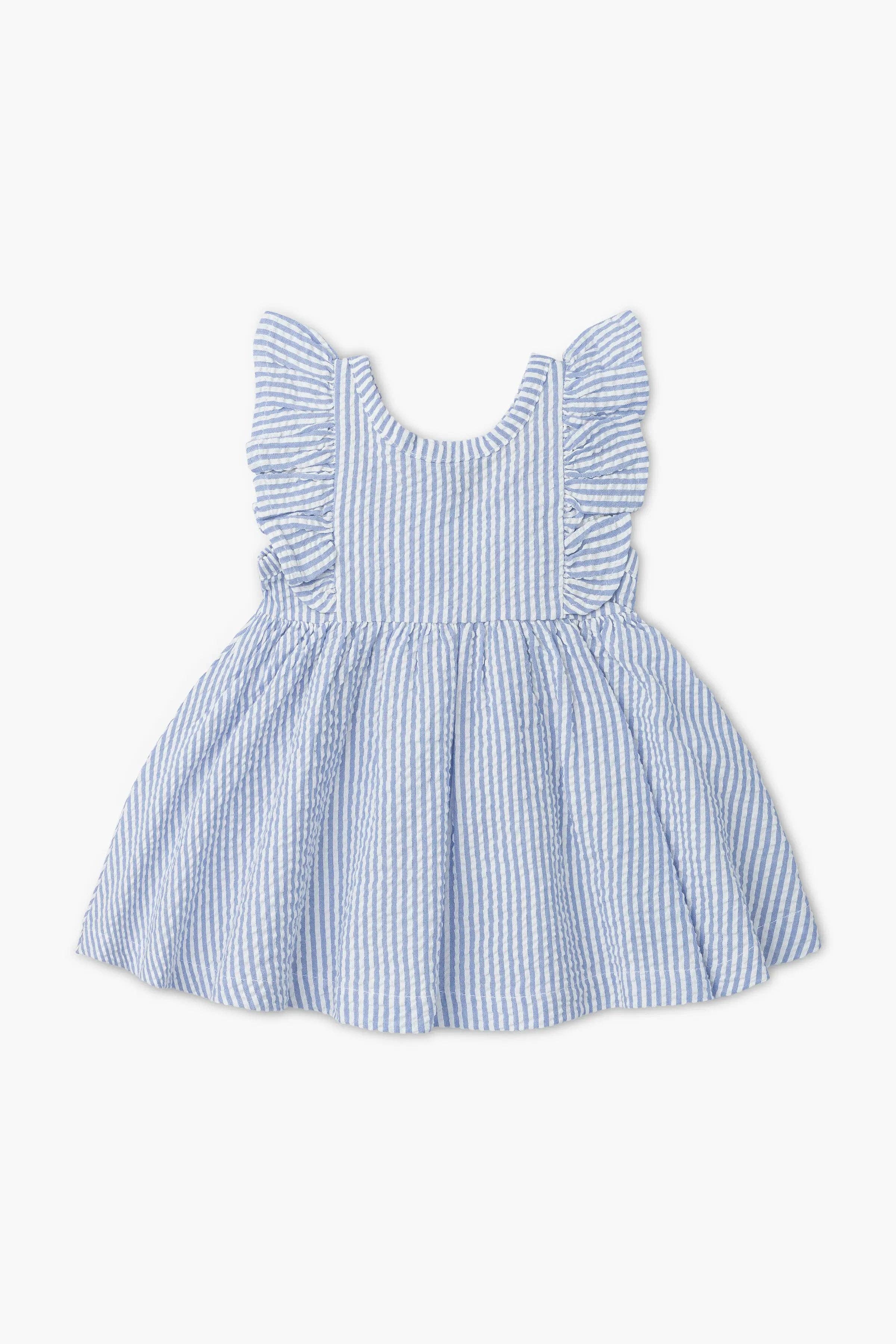 Monica + Andy - Easter Garden Party Dress_Light Blue Seersucker