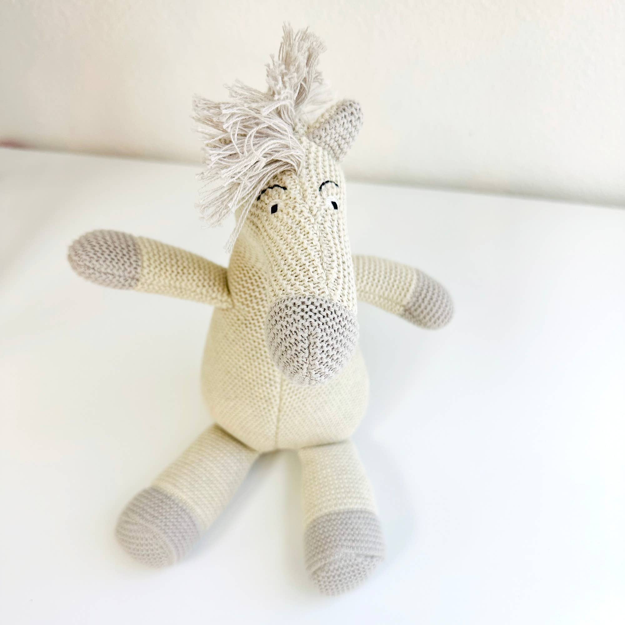 Image of Viverano Organics - Horse Knit Stuffed Animal Soft Baby Toy (Organic Cotton)