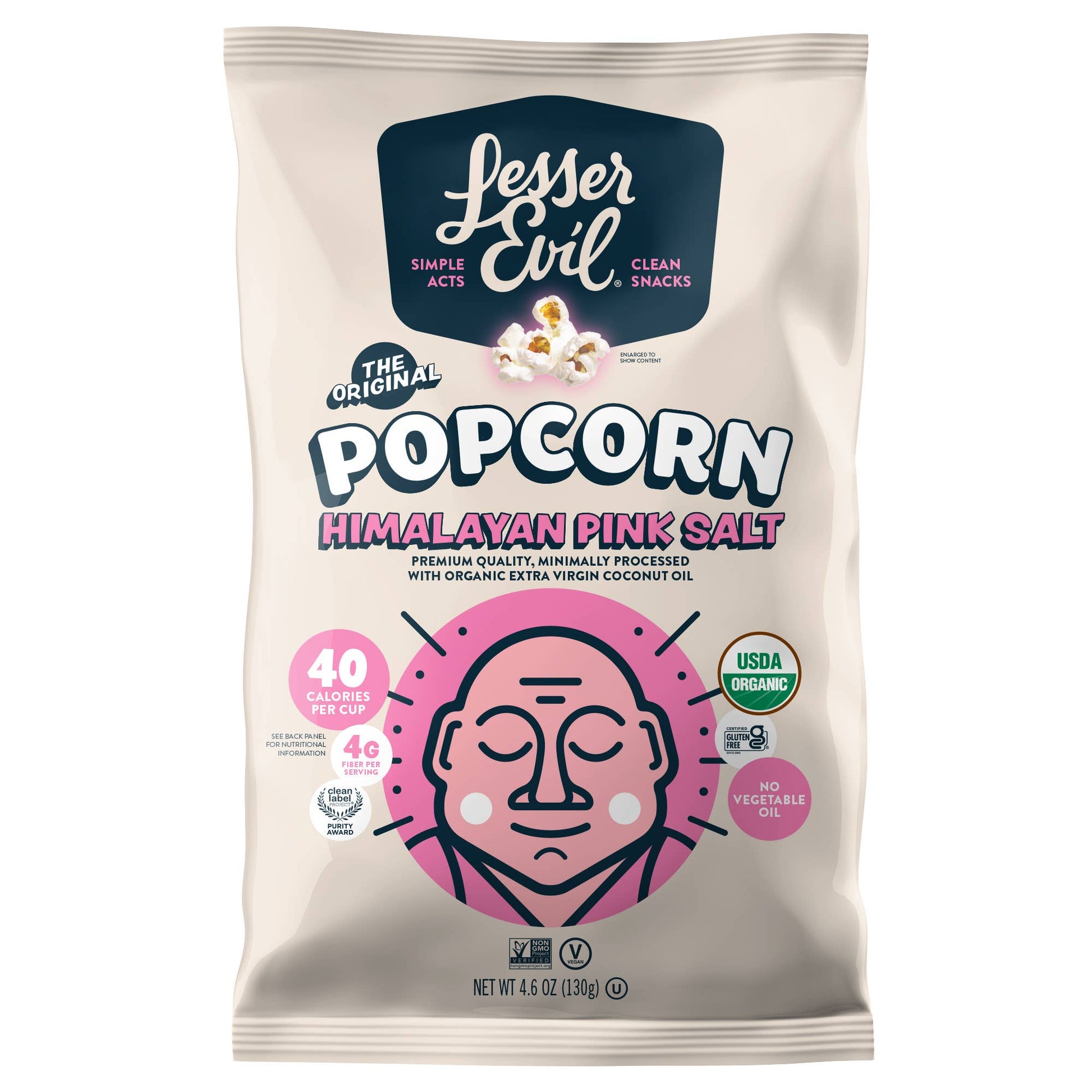 Lesser Evil Organic Popcorn, Himalayan Pink 4.6 oz