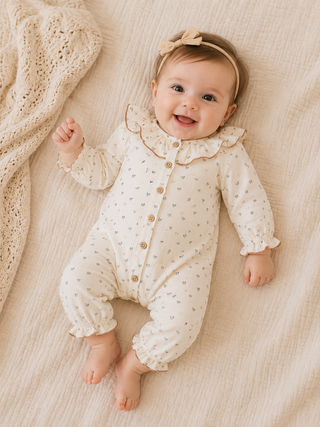 Viverano Organics - Ditsy Hearts Baby Jumpsuit (Organic Jersey)