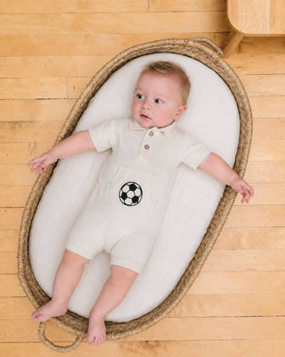 Viverano Organics - Soccer Applique Baby Knit Romper (Organic Cotton)