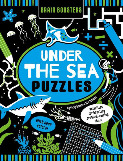 Brain Boosters Under the Sea Puzzles (with neon colors) by Vicky Barker