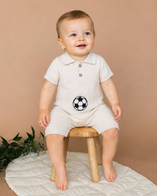 Viverano Organics - Soccer Applique Baby Knit Romper (Organic Cotton)