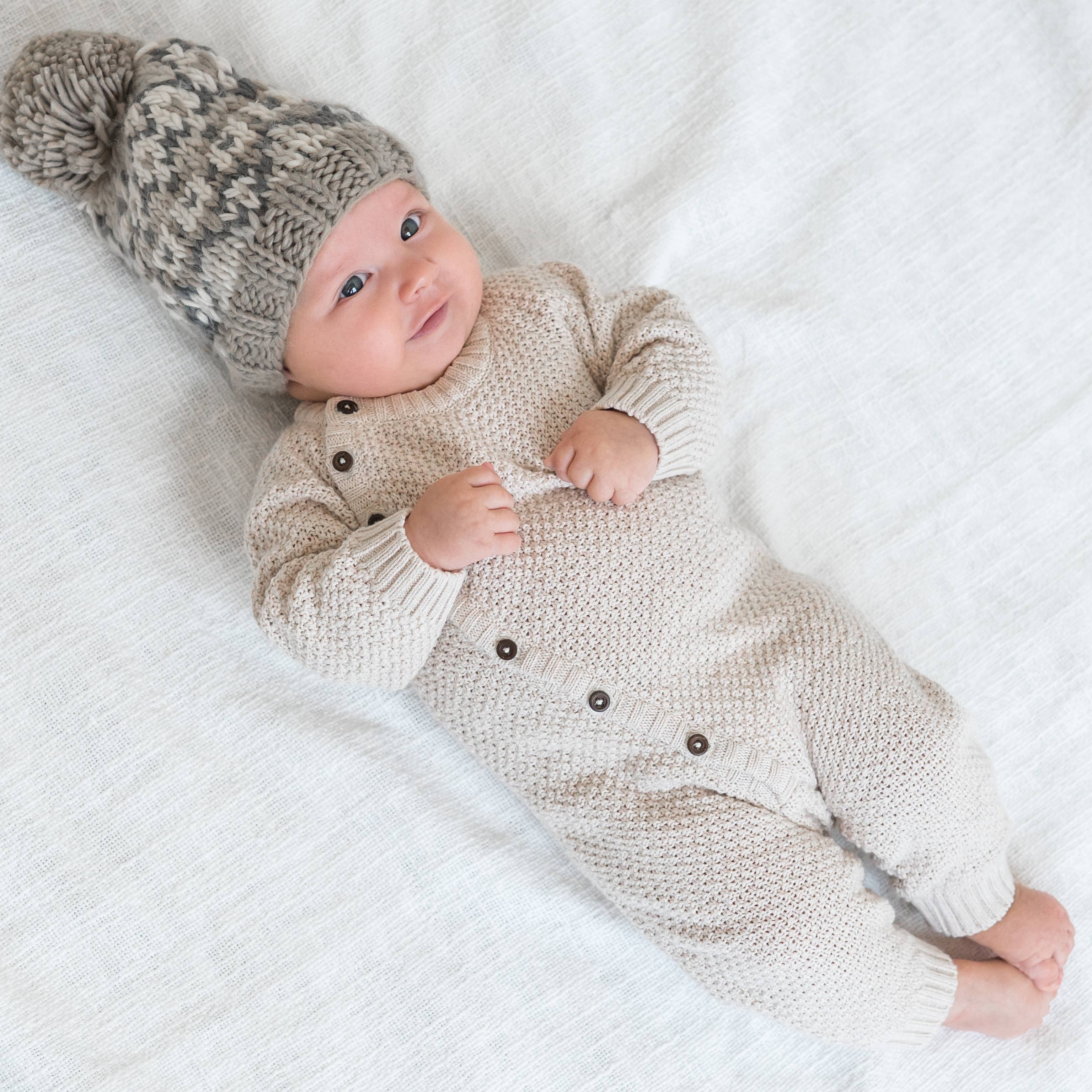 Image of Colored Organics - Casey Seed Stitch Sweater Knit Kimono Romper