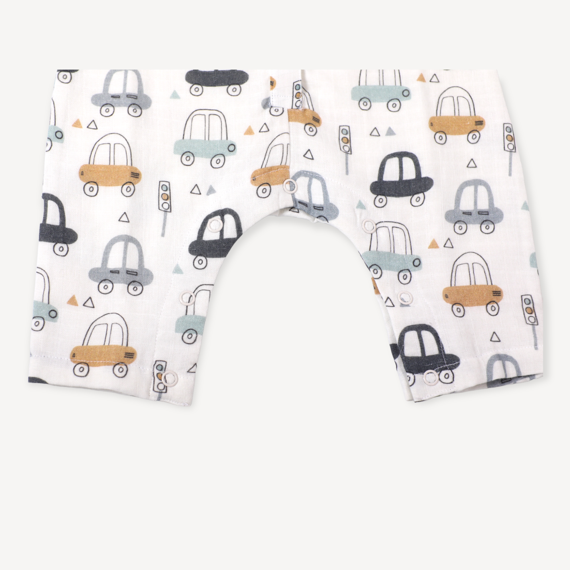 Cars Sleeveless Button Baby Jumpsuit