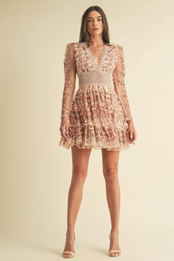 Image of Floral Lace Mini Dress