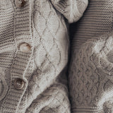 Luna + Luca - Luna + Luca Mixed Knit Jumpsuit: Natural / Newborn