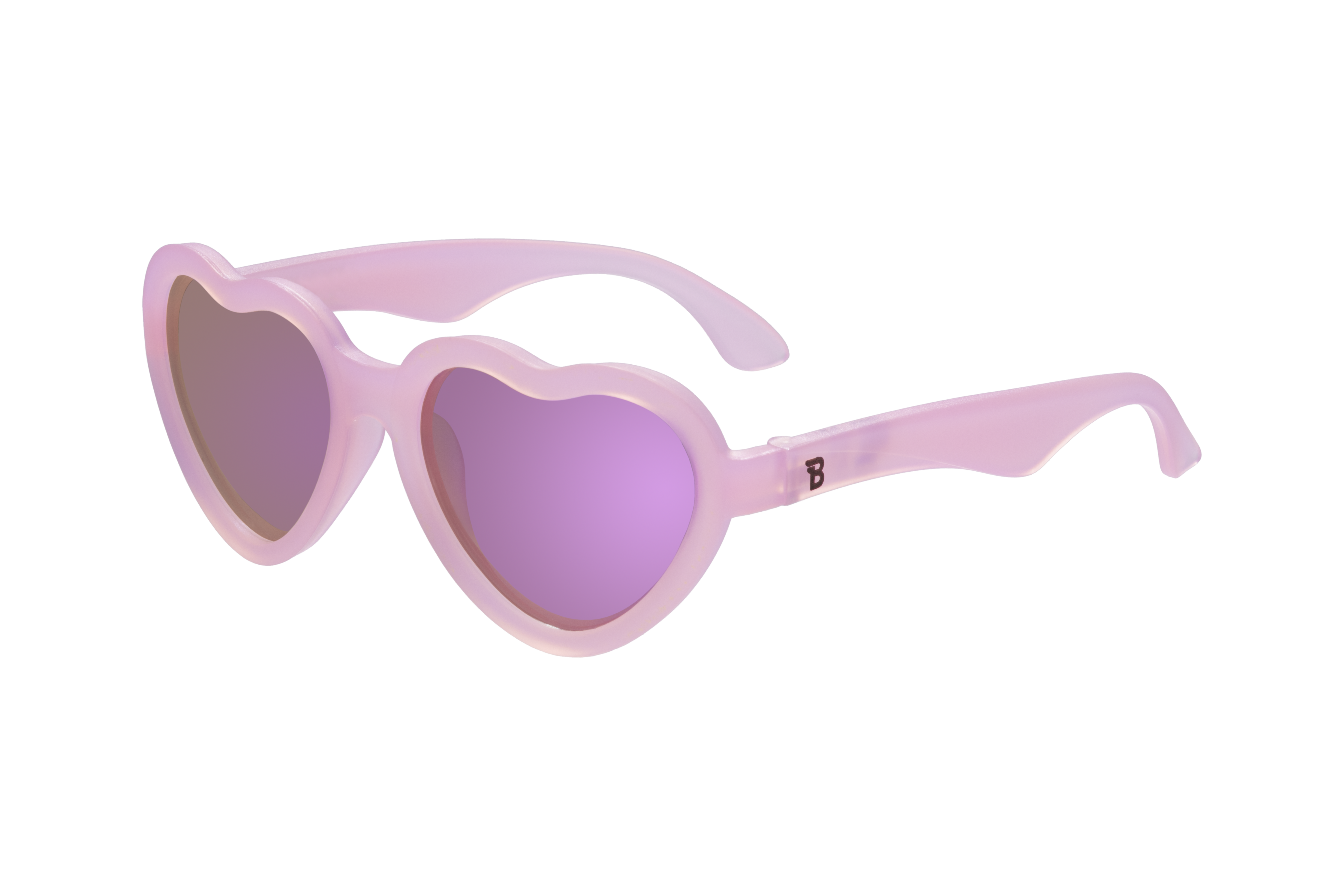 Image of Babiators - Frosted Pink Polarized Heart Sunglasses with Mirrored Lens: Ages 6+