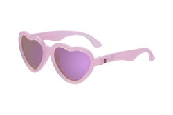 Image of Babiators - Frosted Pink Polarized Heart Sunglasses with Mirrored Lens: Ages 6+