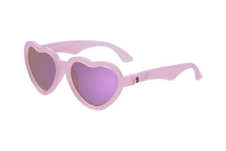 Babiators - Frosted Pink Polarized Heart Sunglasses with Mirrored Lens: Ages 6+
