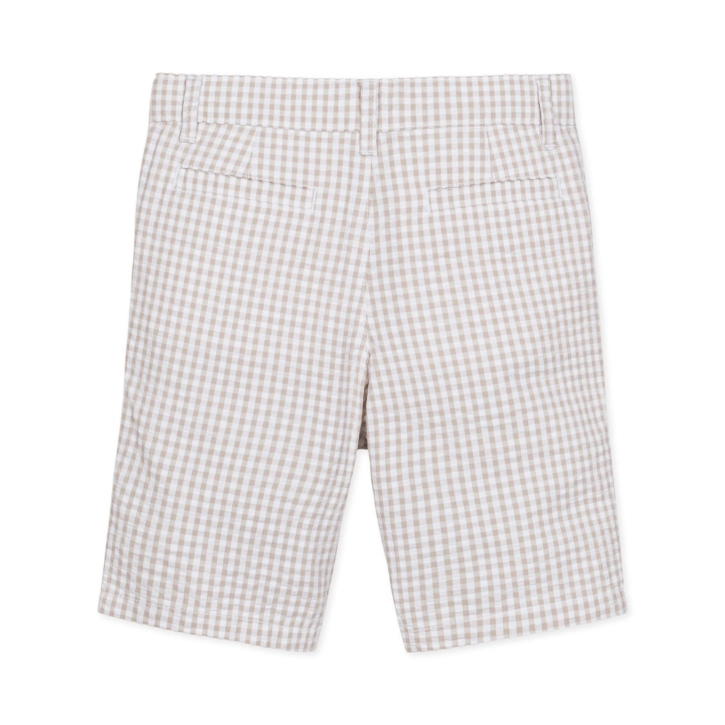 Hope and Henry - Organic Seersucker Short Taupe Gingham