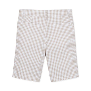 Hope and Henry - Organic Seersucker Short Taupe Gingham