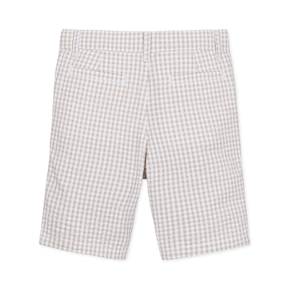 Hope and Henry - Organic Seersucker Short Taupe Gingham