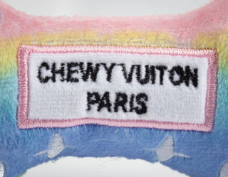 Haute Diggity Dog - Pink Ombre Chewy Vuiton Bone Squeaker Dog Toy: Small / Mini