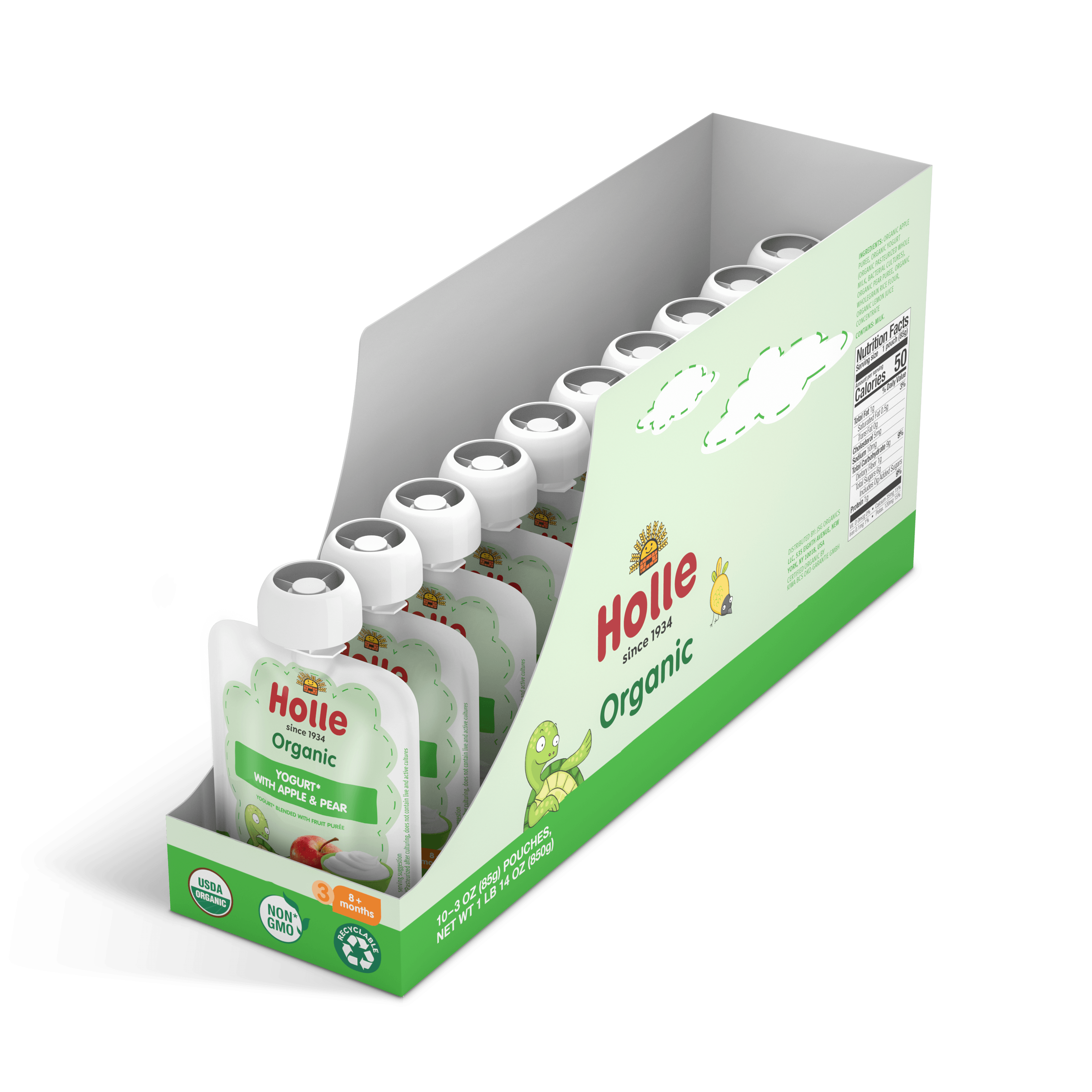 Image of Holle Organic Yogurt Pouches - Apple & Pear