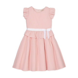 Hope and Henry - Organic Seersucker Ruffle Sleeve Peplum Dress