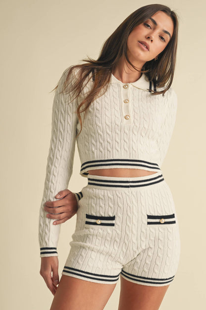 Cable-Knitted Sweater Top