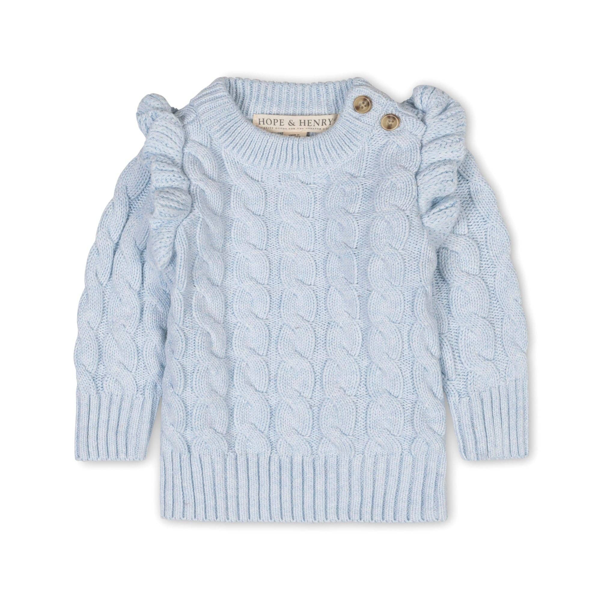 Image of Organic Mock Neck Ruffle Sweater