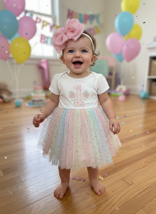 Pastel Tutu Dress w/ matching headband bow