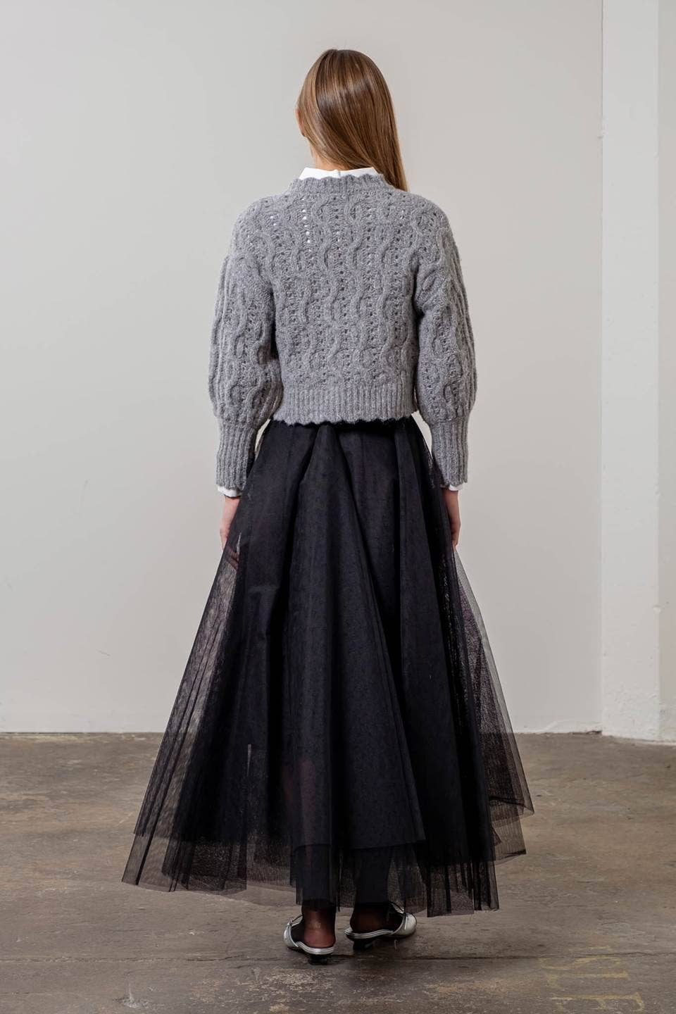 Image of Ribbon Detail Chunky Knit Sweater