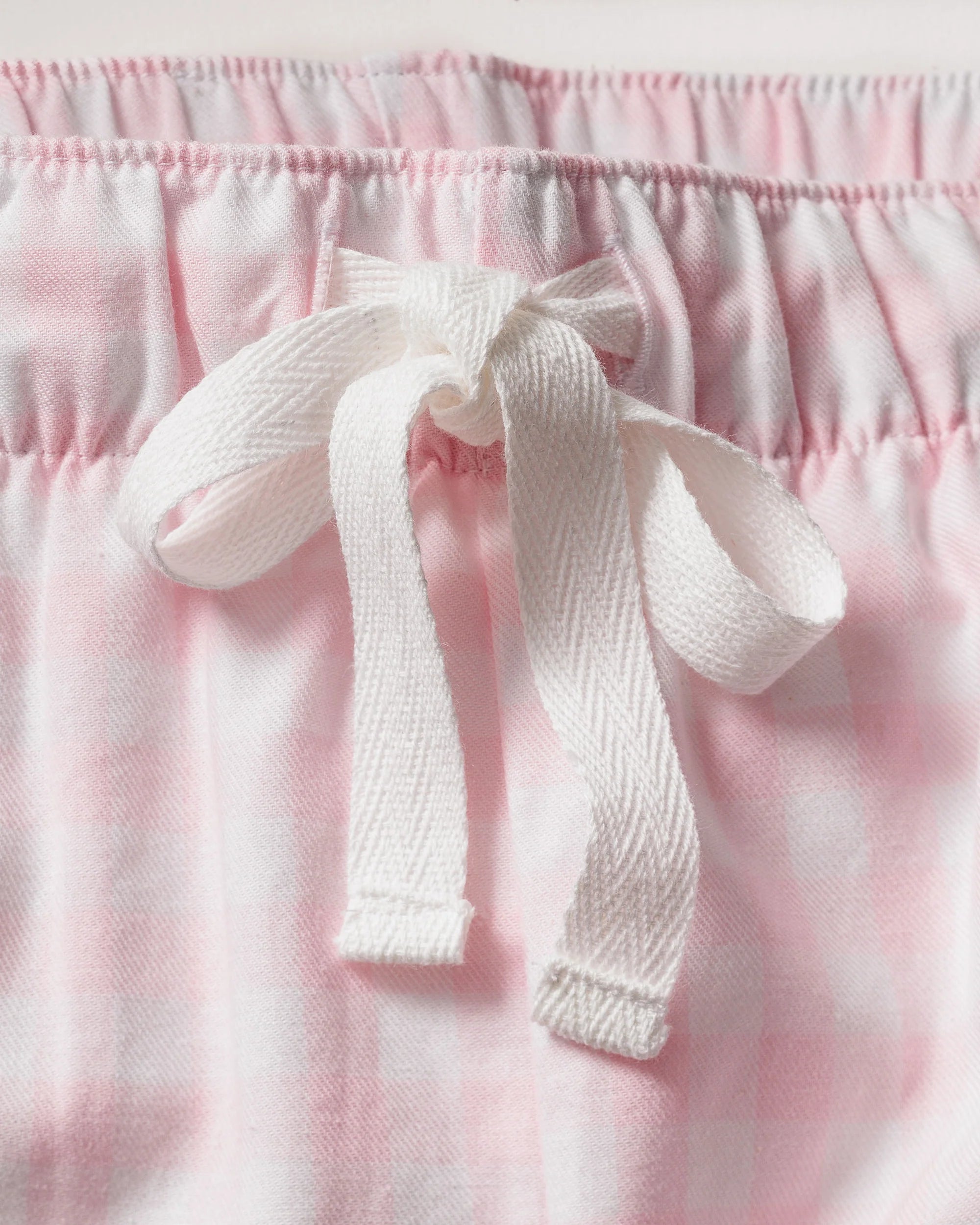 Image of Women's Twill Pajama Short Set in Pink Gingham