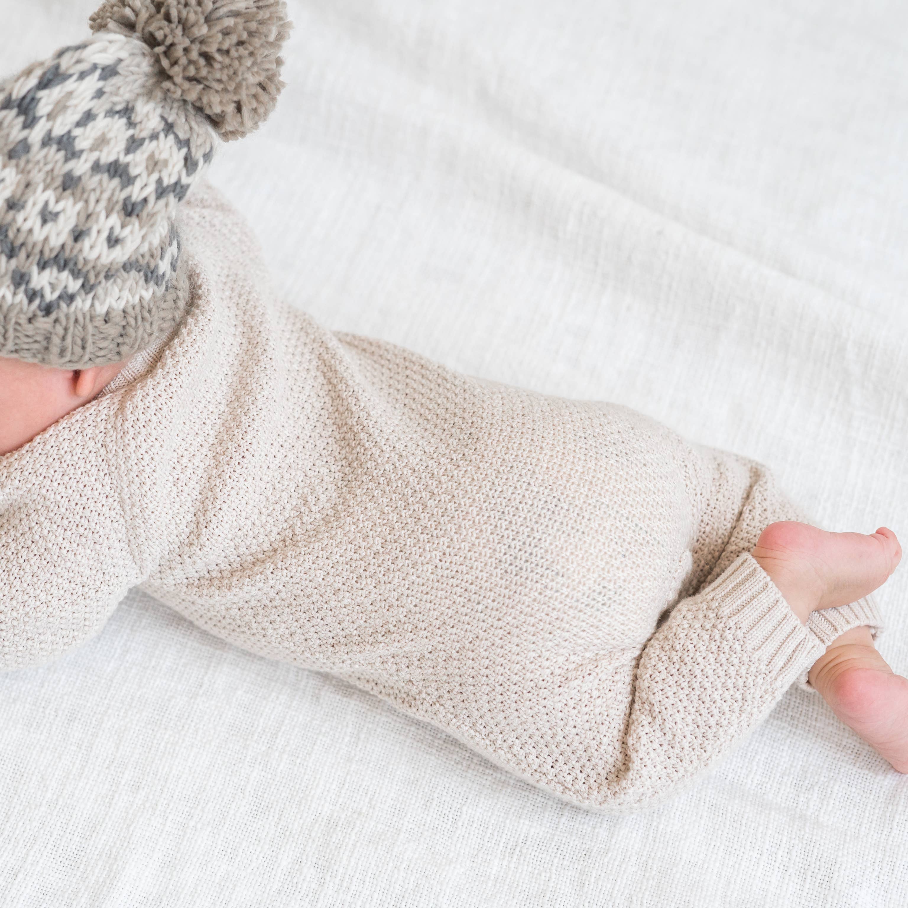 Image of Colored Organics - Casey Seed Stitch Sweater Knit Kimono Romper