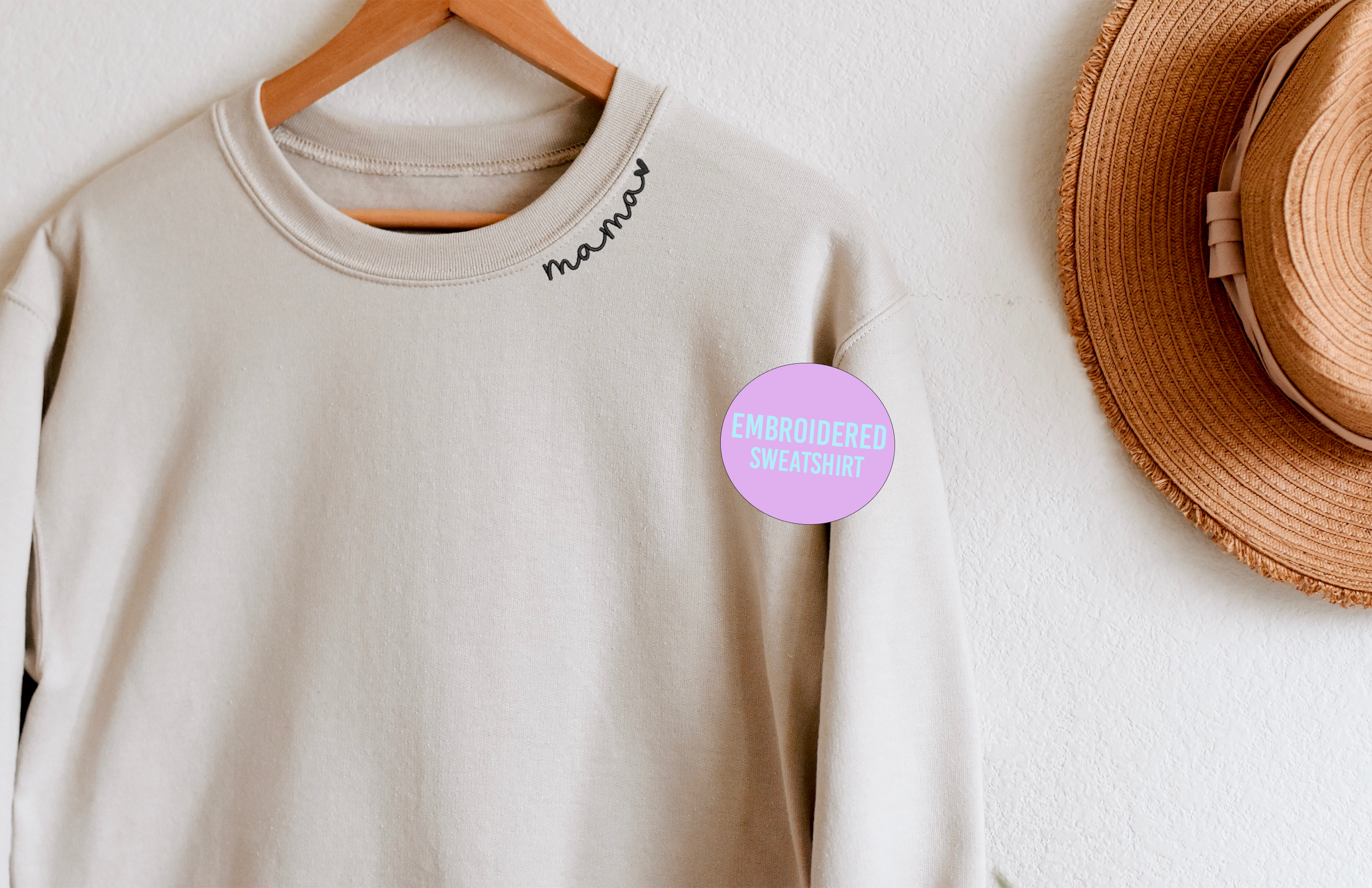 Image of Bash - Mama Sweatshirt, Mama Collar Sweatshirt, Embroidered