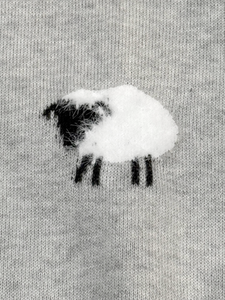 Viverano Organics - Furry Sheep 3D Jacquard Sweater Knit Baby Jumpsuit (Organic)