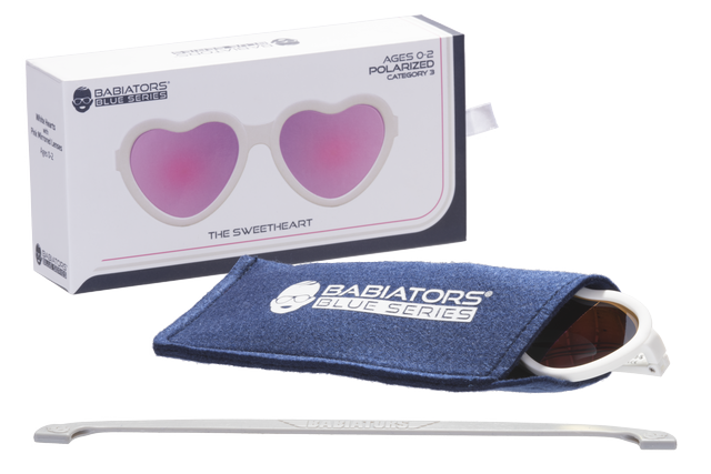 Image of Babiators - Polarized Heart Sunglasses: Ages 0-2 / Frosted Pink