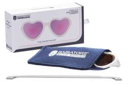 Image of Babiators - Polarized Heart Sunglasses: Ages 0-2 / Frosted Pink