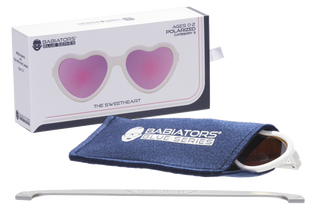 Babiators - Polarized Heart Sunglasses: Ages 0-2 / Frosted Pink