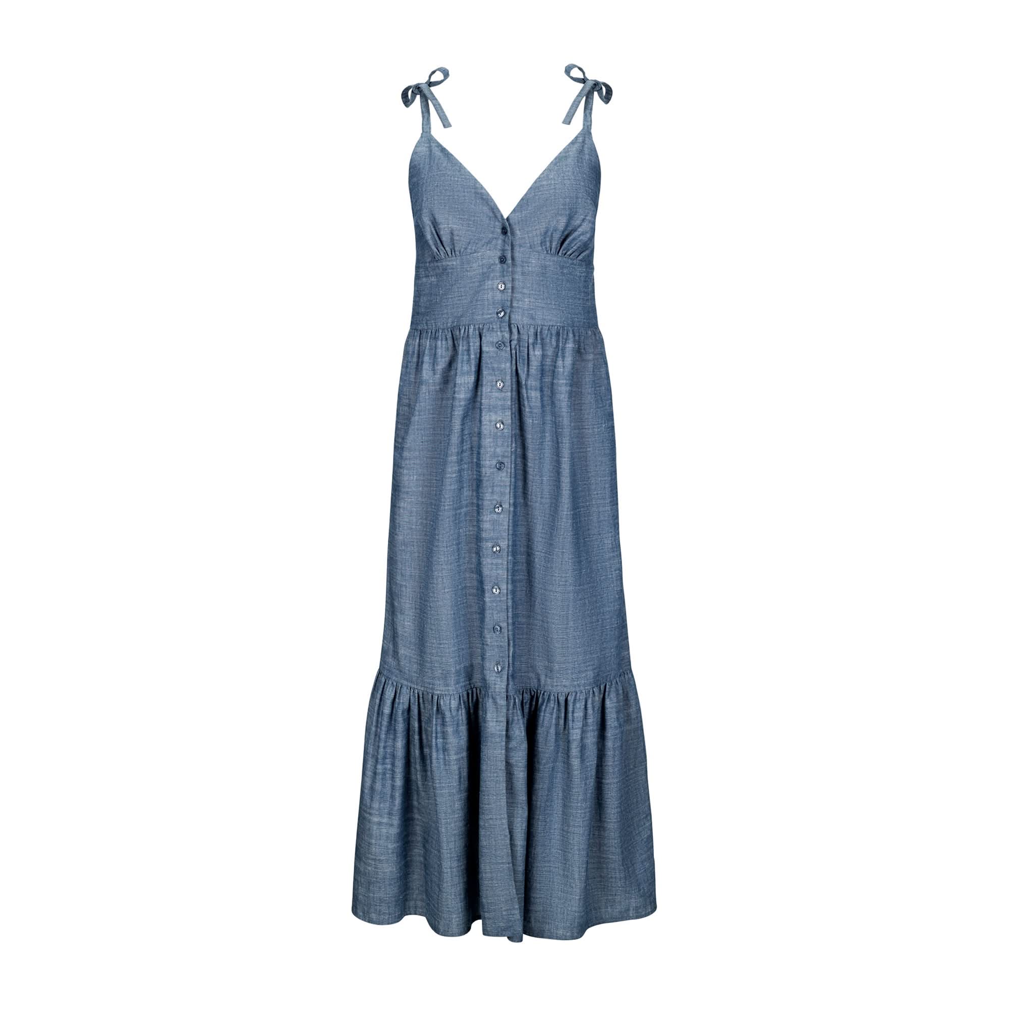 Image of Hope and Henry - Organic Chambray Maxi Dress