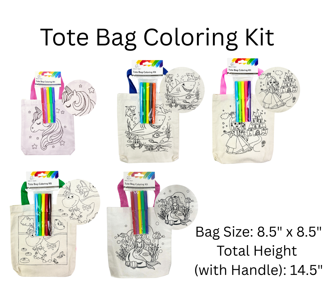 Angels Craft - Color Your Own Tote! – 5 Fun Designs to Choose From