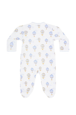 Image of Blue Balloons Print Crossover Footie