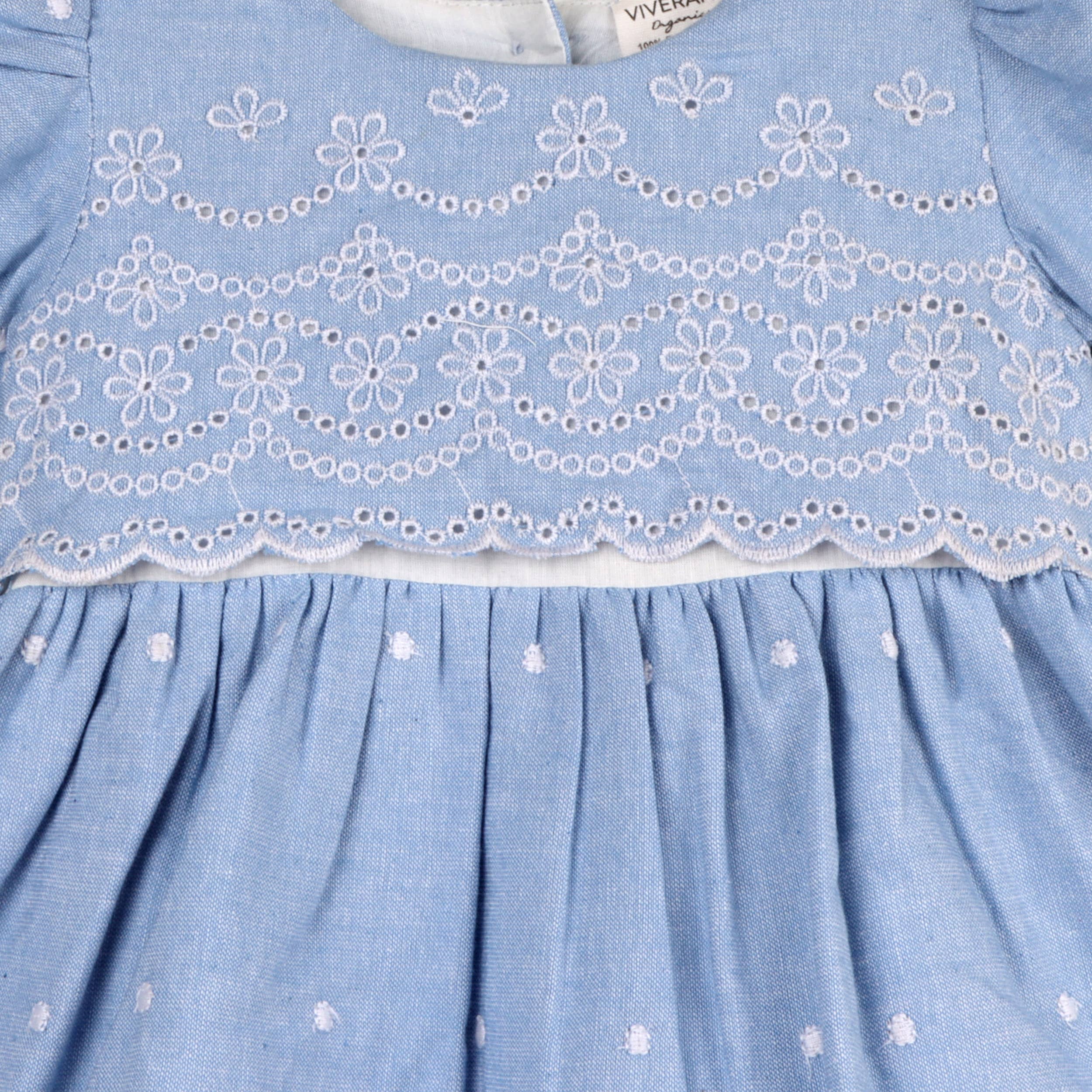 Image of Isla Chambray Baby Dress + Bloomer