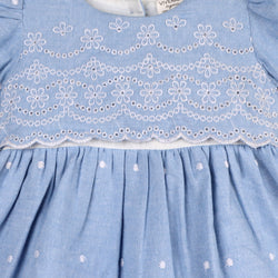 Image of Viverano Organics - Isla Chambray Baby Dress + Bloomer (Organic Cotton)
