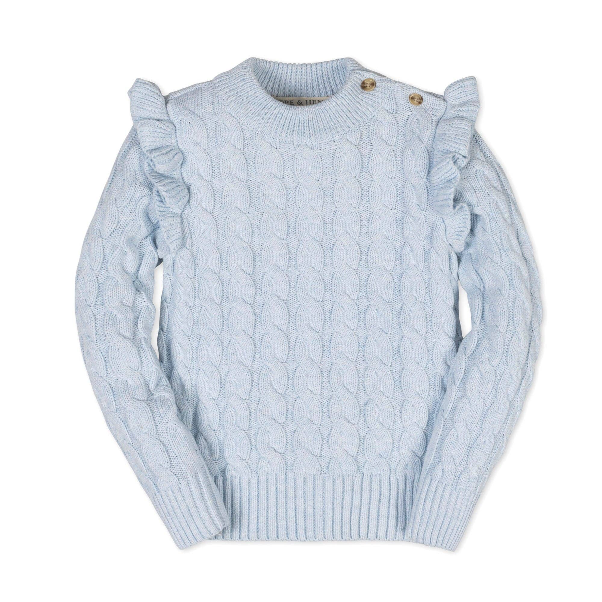 Image of Organic Mock Neck Ruffle Sweater