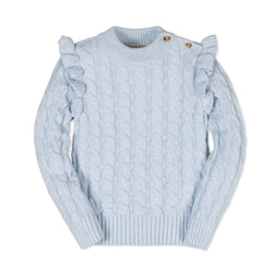 Image of Organic Mock Neck Ruffle Sweater