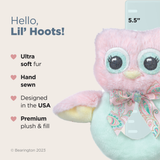 Bearington Collection - Lil' Hoots Pink Owl Ring Rattle