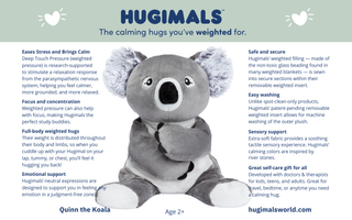 Hugimals World - Quinn the Koala 4.5 lb Weighted Plush Anxiety: Kids & Adults