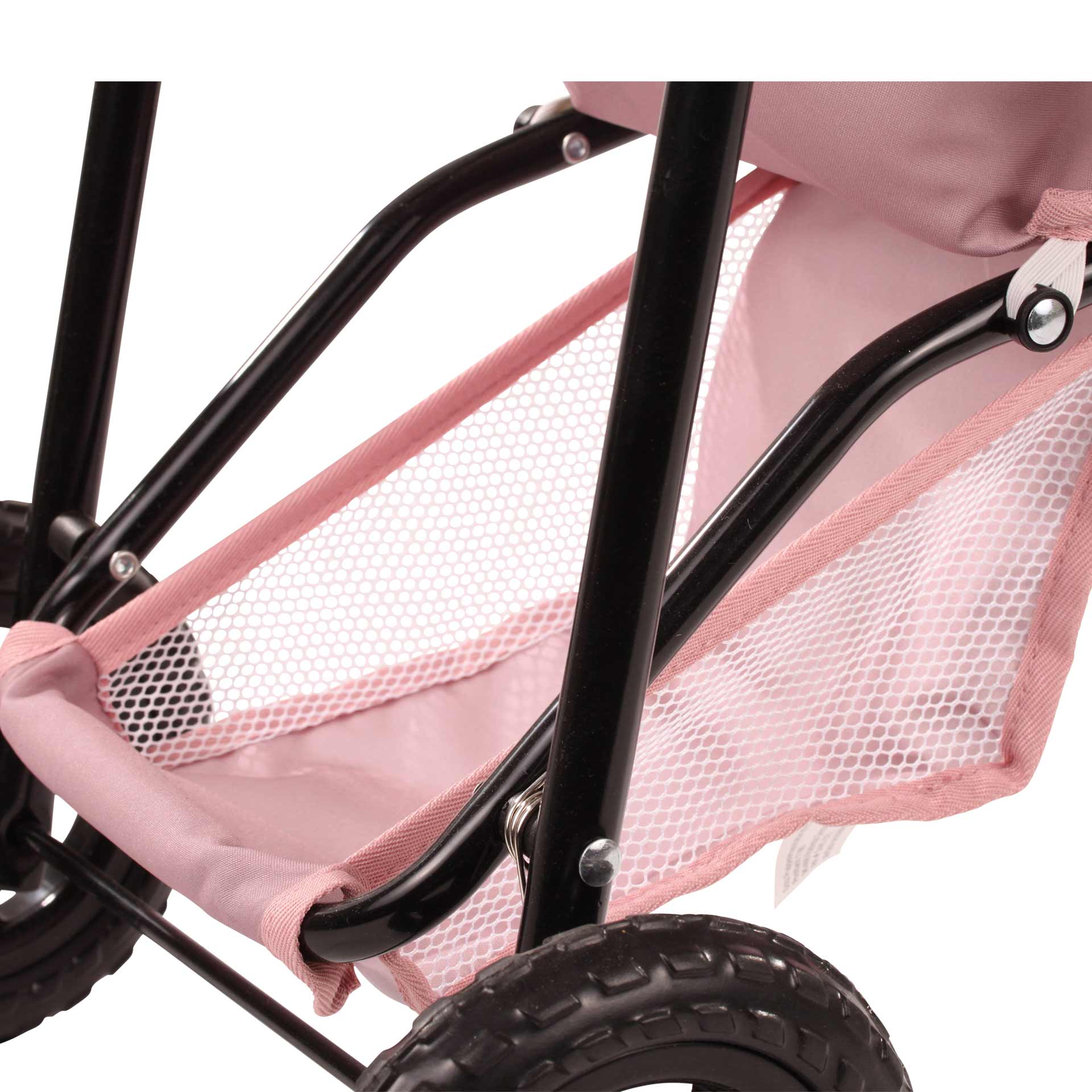 3-Wheel Compact Grey-Pink "Soft Mood" Doll Buggy