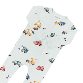 Kyte Baby Zippered Romper in City Vehicles