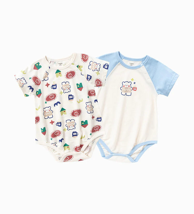 Balabala Newborn Two-Pack Cotton Baby Rompers